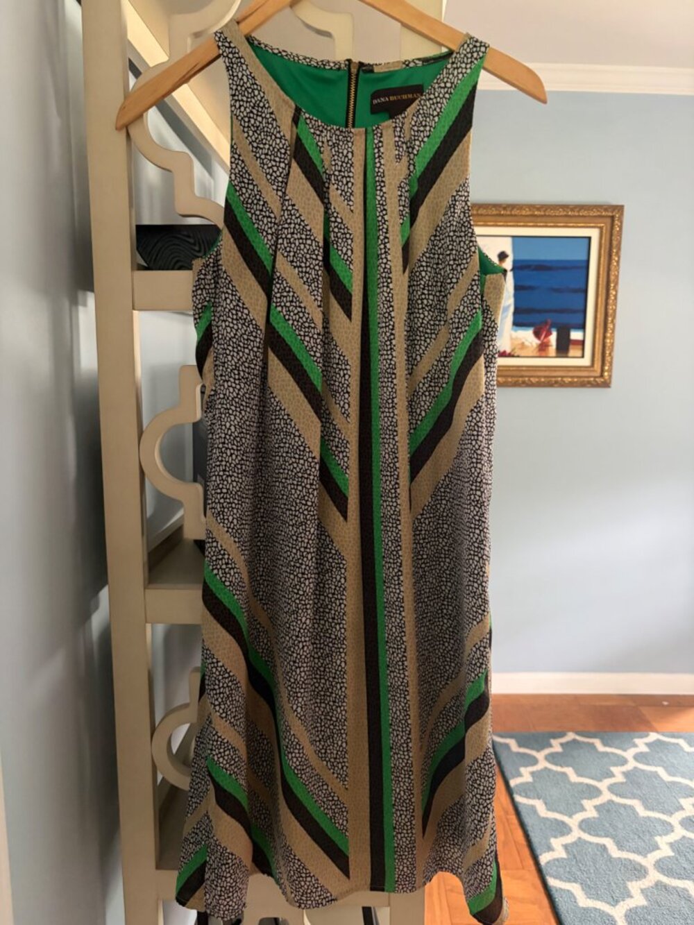 Dana Buchman Sleeveless Geometric Print Shift Dress